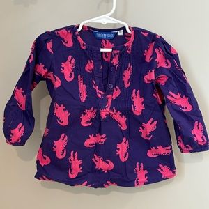 Three Islands purple and pink crocodile tunic with 4 buttons Youth XS